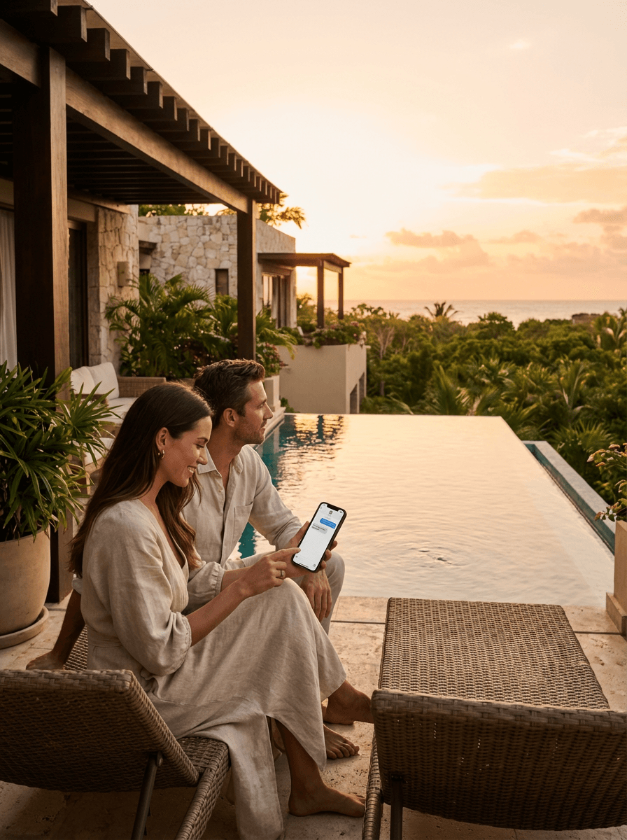 Cliente usando Kanan Desk en Villas de lujo